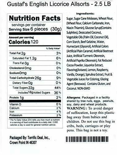 Gustaf's English Licorice Allsorts All Sorts Mix Oz Lb Bulk Weight Premium Candy - Image 2 of 2