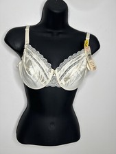 NWT Vtg VANITY FAIR Lace Full Coverage Underwire Ivory Bra Size 34C