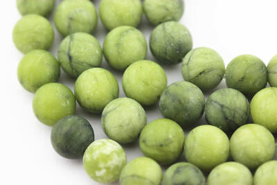 Natural Green Jade Matte Round Beads 4mm 6mm 8mm 10mm 12mm 15.5'' Strand