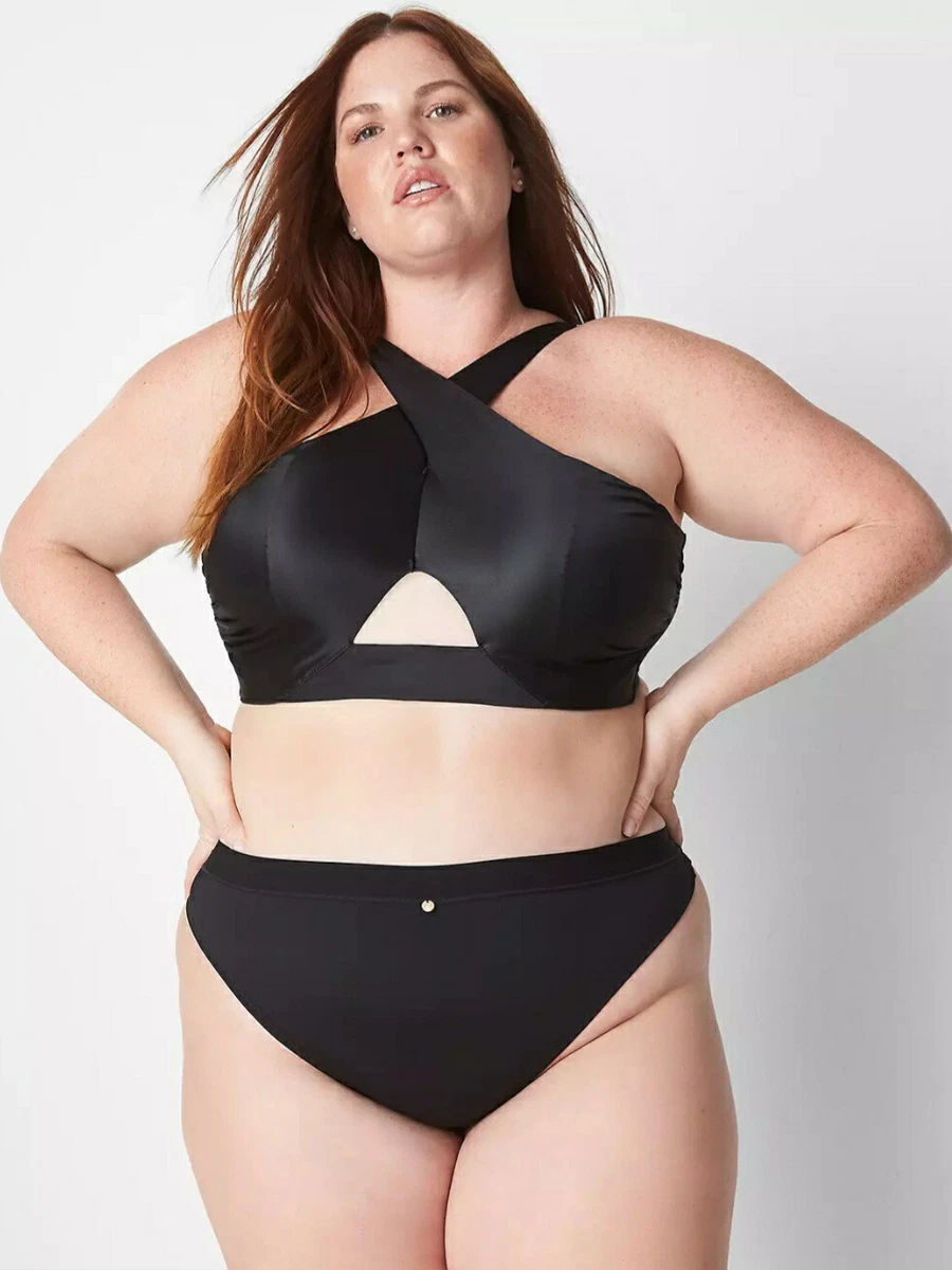 Lane Bryant Black Sexy & Silky High-Waist, High-Leg Thong Plus Size 14/16