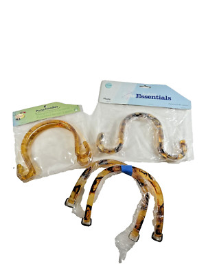 NEW LOT OF 3 Vtg PURSE n-alize-it! Handbag Plastic Handles Tortoise Pattern