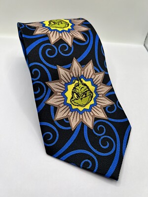 THE GRINCH TIE Holiday Christmas Vintage Unique Mr. Grinch Dad Tie Green
