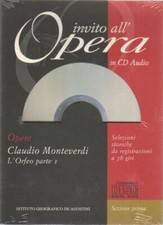 Invito all'Opera n. 1 - L'ORFEO Parte 1 Claudio Monteverdi CD Audio Editoriale