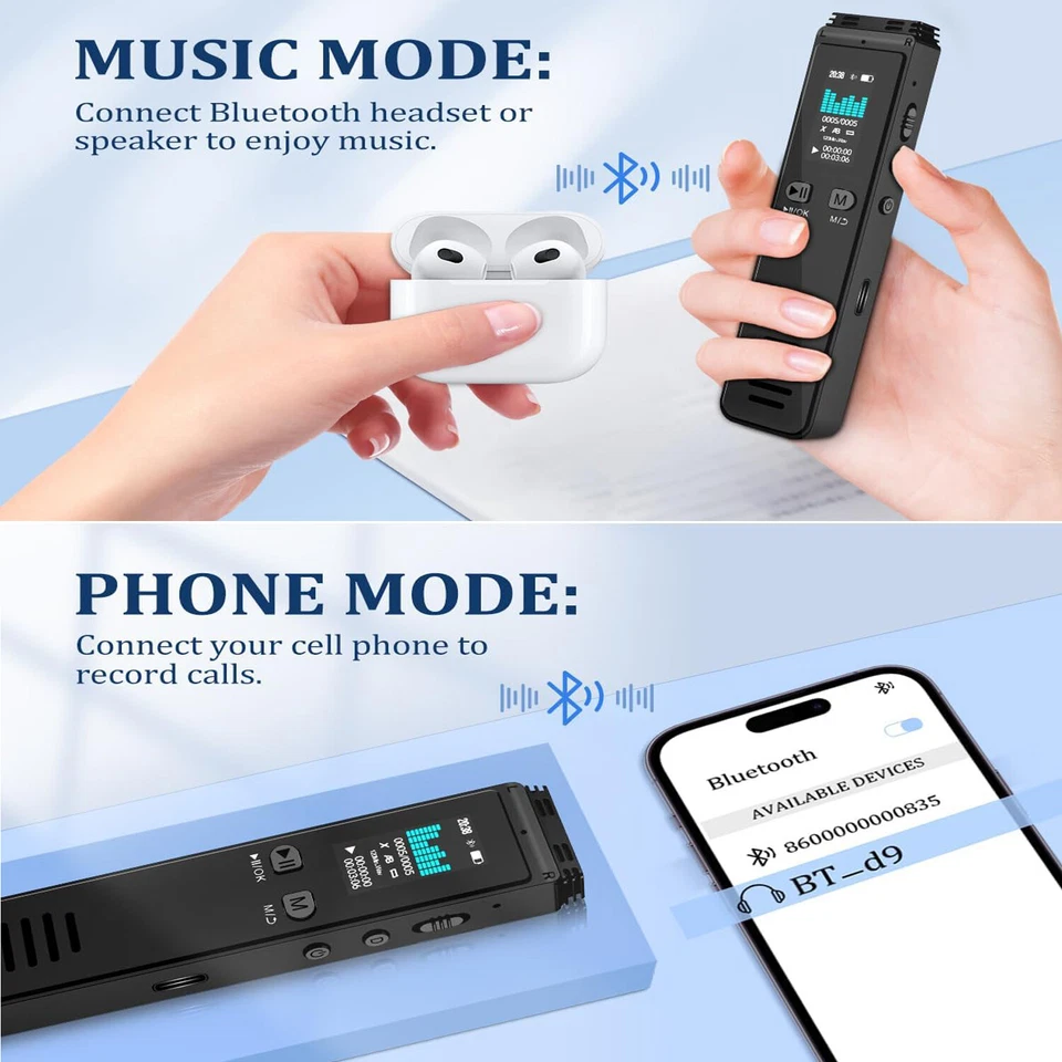 Digital Voice Recorder Bluetooth Voice Activated Recorder for Lectures Meetings - Image 4 of 4