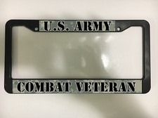 Usa Us Army Combat Vet Veteran American Camp America Black License Plate Frame Usa Us Army Combat Vet Veteran American Camp America Black License Plate Frame