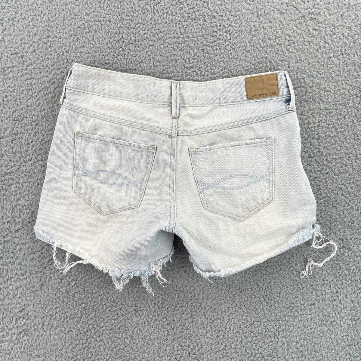 Abercrombie Fitch Shorts Womens 2 Low Rise Light Wash Blue