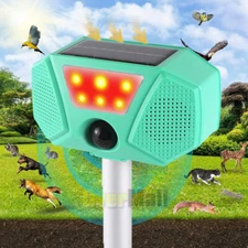 Upgraded Solar Ultrasonic Animal Repellent Dog Cat Skunk Deer Raccoon For Garden