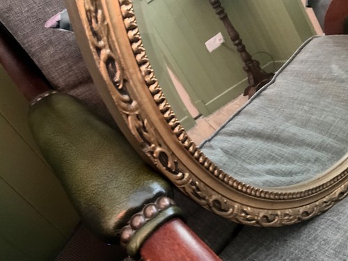 Vintage large round gold gilt edge mirror 49cm - Picture 2 of 3