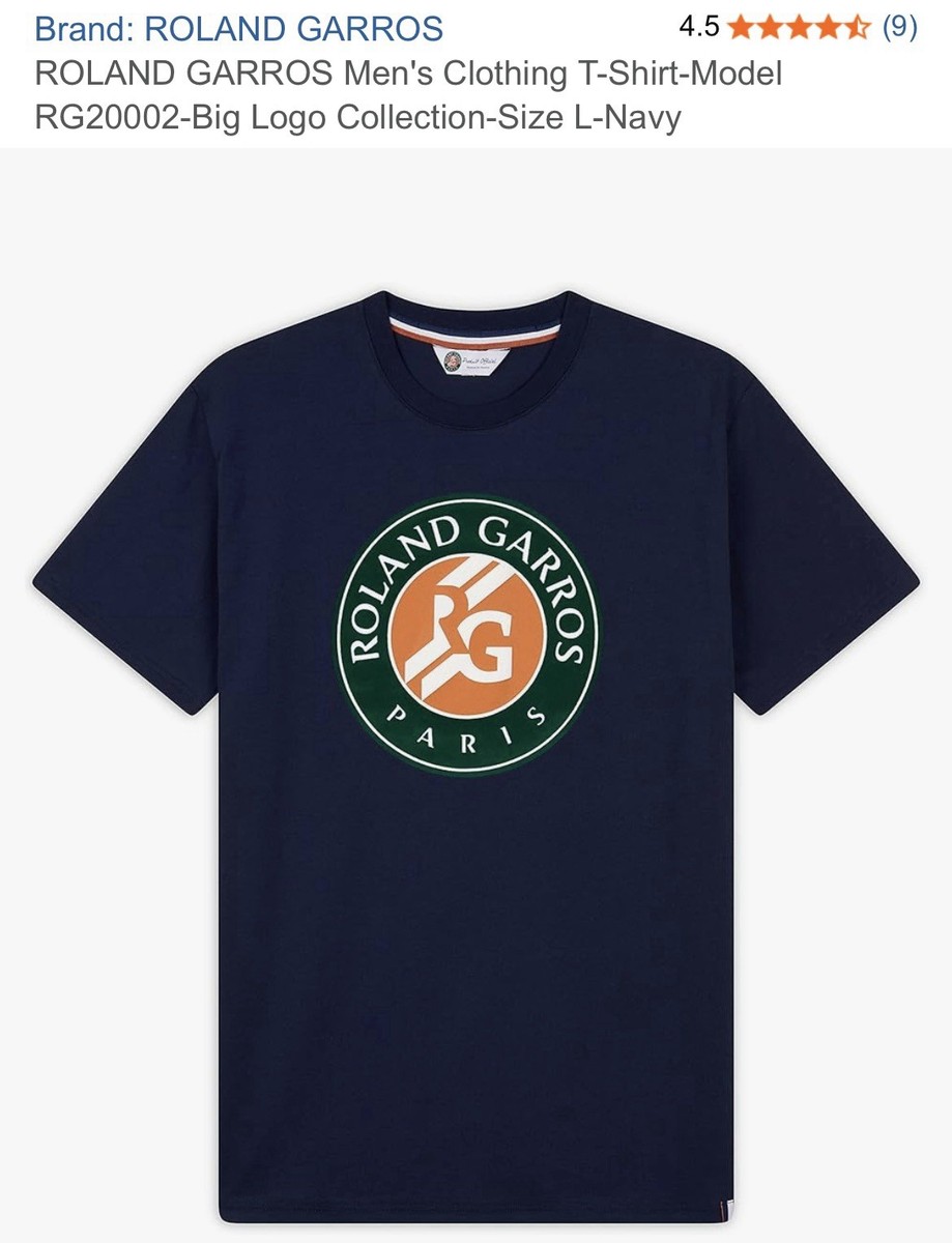 Roland Garros Official T-shirt Size Large- Tennis- All Cotton-from