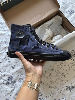 PF Flyers All-American High Navy & Black Sneakers, Men s 9/Women s 10.5