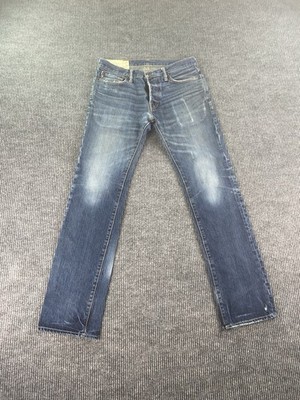 Abercrombie & Fitch Jeans Mens 32x34 Blue Denim Slim Low Remsen Button Fly y2k