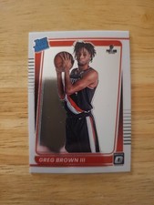 2021-22 Panini Donruss Optic Rated Rookie Greg Brown III Trail Blazers Card #195. rookie card picture