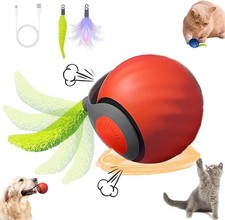 2X-Speedy Tail Interactive Cat Toys Ball Moving Cat Toy Automatic Rolling Ball