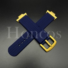 Tire Silicone Rubber Watch Band Strap Fits Tissot PRX Buckle Adapter Quick D/BL
