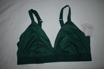 Auden Dark Green ZZ2M8 Deep Plunge So Soft Unlined Triangle Bralette Size XL