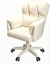 Office Chair with Lumbar Pillow, Comfy Vanity Chair for Home Office Bedroom
