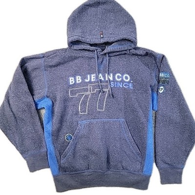 Vintage Y2K Bugle Boy Jean Co Men's Hoodie Blue Size Small 90s