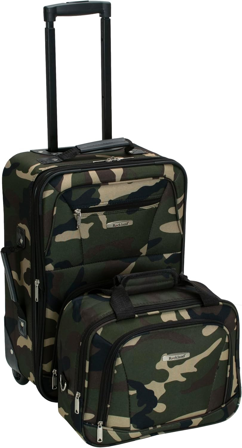 Rockland Fashion Softside Upright Luggage Set, Camouflage, 2