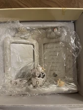 NEW Lenox Noah's Ark Double Picture Frame Baby White Porcelain 8x7 - 3.5 X 5