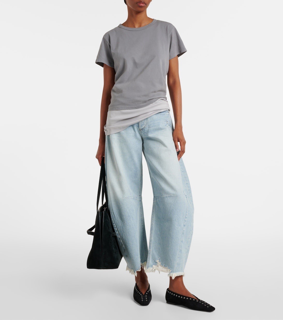 Citizens of Humanity Horseshoe wide leg jeans 25 0 distressed Barrel blue Savahn