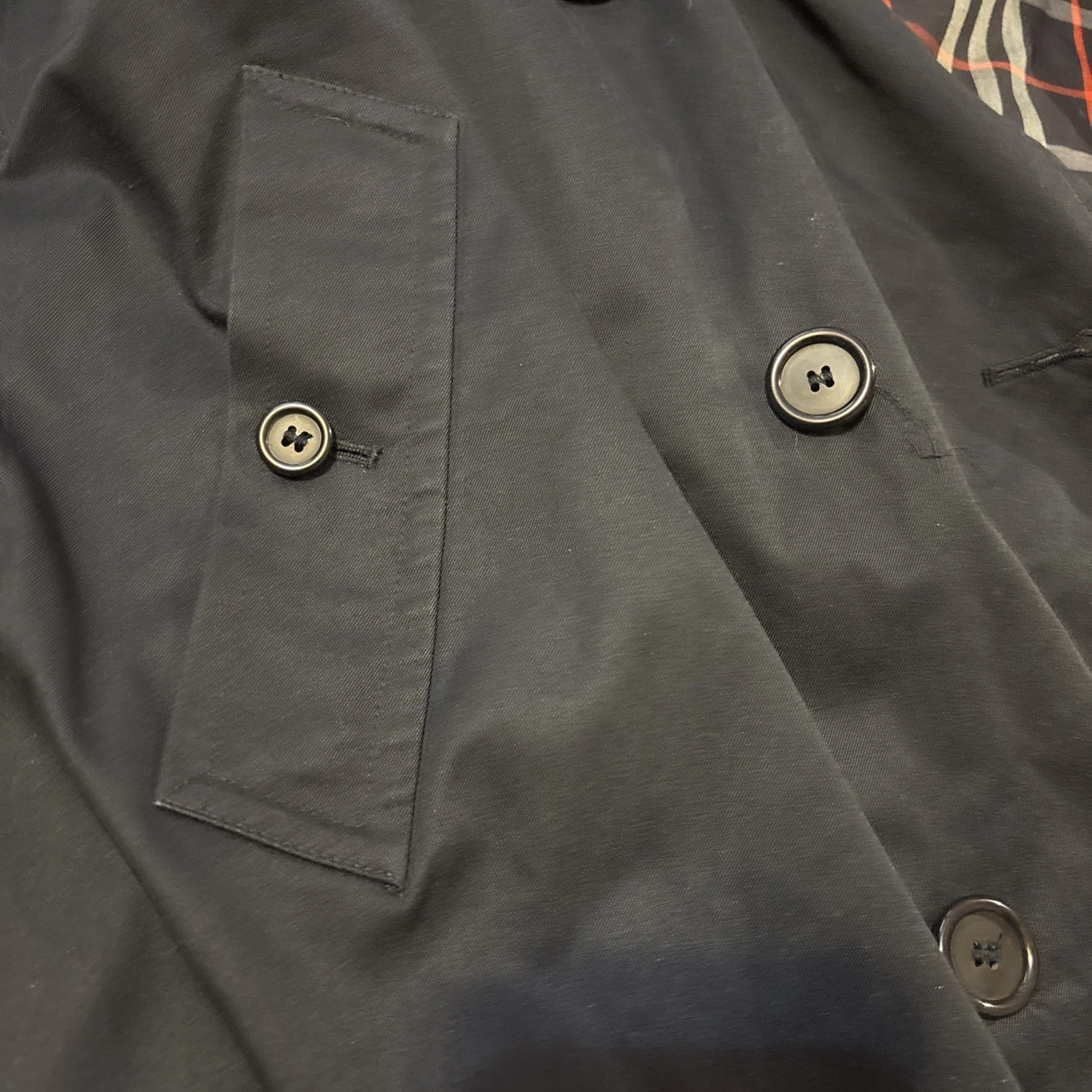 Burberrys Double Breasted Navy Blue Men's Trench Coat Superb Size 50 Long image 8