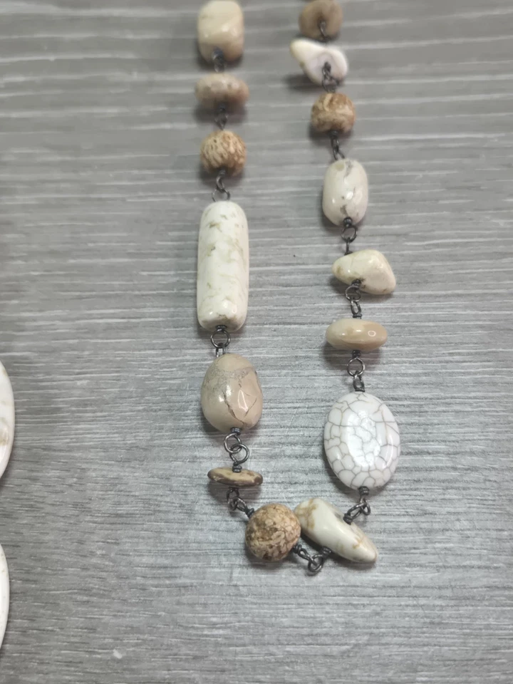 Colares e pulseiras robustas de prata esterlina 925 branco howlite quartzo Silpada - Imagem 4 de 4