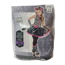 Girls Sassy Stripes Zebra Costume - Large 12-14 - New With Tags