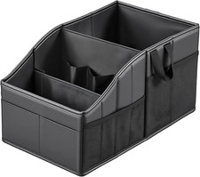 Sturdy Leather Car Storage Support up to 33 LB of Weight, Black