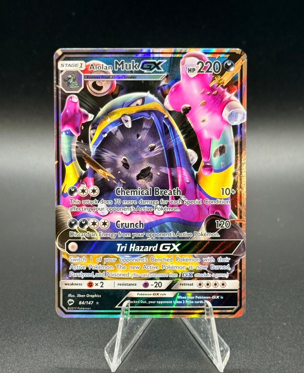 Pokemon SM - Burning Shadows Alolan Muk GX 84/147 NM