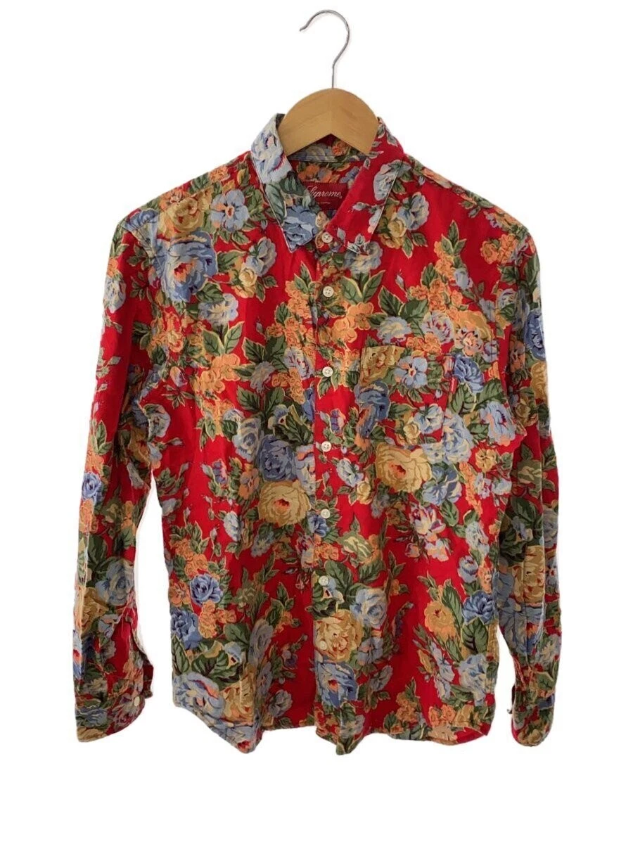 Supreme 14Aw/chemise à fleurs/chemise à manches longues/S/coton/rouge/tout motif