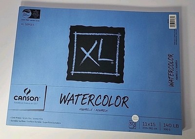 Canson XL Series Watercolor Pad, Cold press White Paper,  30 Sheets 11x15 inch