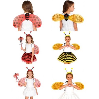 Kids Girls Insect Dress Up Clothes Cosplay Fairy Props Set Beautiful Masquerade