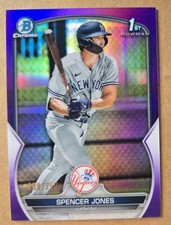 Spencer Jones 2023 Bowman Chrome Prospects 1st Bowman Refractor Purple /250