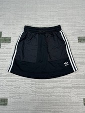 Adidas Originals Tennis Skirt Womens Small Black 3 Stripes Cotton Athleisure
