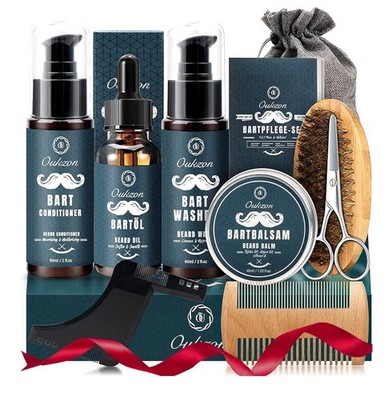 Bartpflegeset für Männer, 10 in 1 Vatertagsgeschenkset, Papa Geschenke Bartpflege 