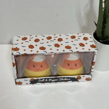 Transpac Little Village  Halloween Fall Candy Corn Salt & Pepper Shaker Set