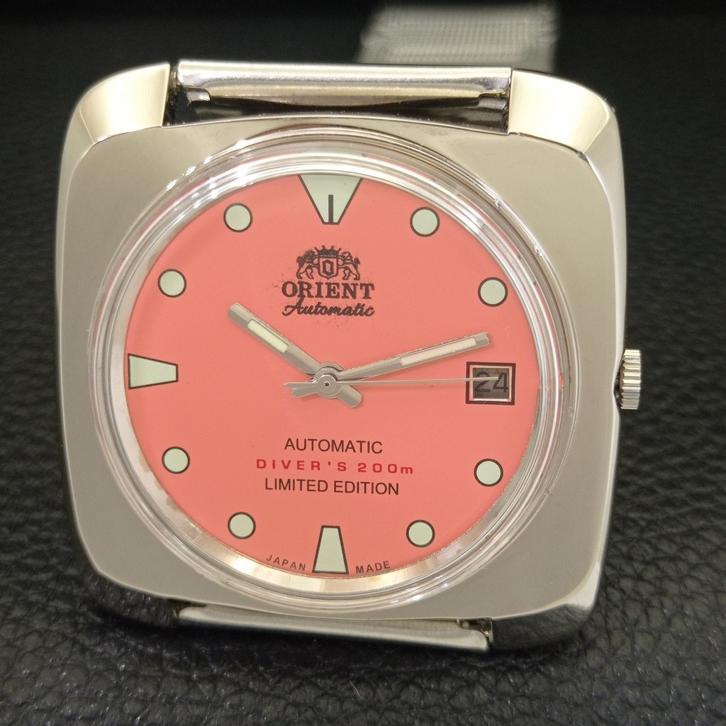 ORIENT CRYSTAL AUTOMATIC JAPAN 46941 MENS VINTAGE BEIGE DIAL WATCH