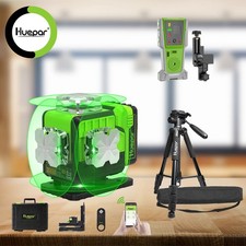 Huepar 4D Laser Level Self Leveling Green Bluetooth &Hard Case+Receiver+Tripod
