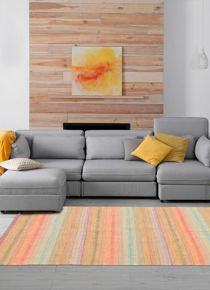 Alfombra Kilim tradicional tejida a mano vintage 4'0" x 5'11" alfombra de lana oriental Foto 2 de 4