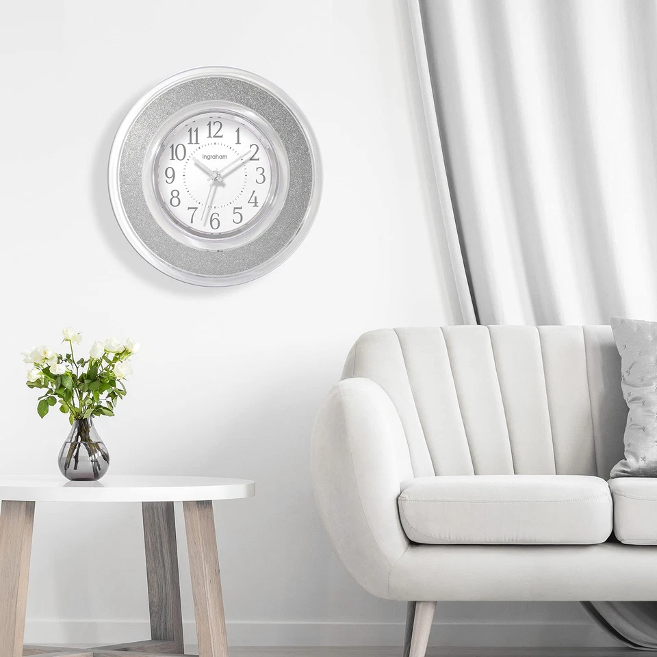 Reloj de Pared Brillo para Hombre y Mujer - Elegante Reloj de Pared con Marco Transparente, Lar... Foto 4 de 4