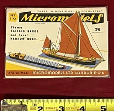 NOS 3D MICROMODELS SET #SX1 " THAMES SAILING BARGE " CANAL BOAT- COMPLETE-NEW
