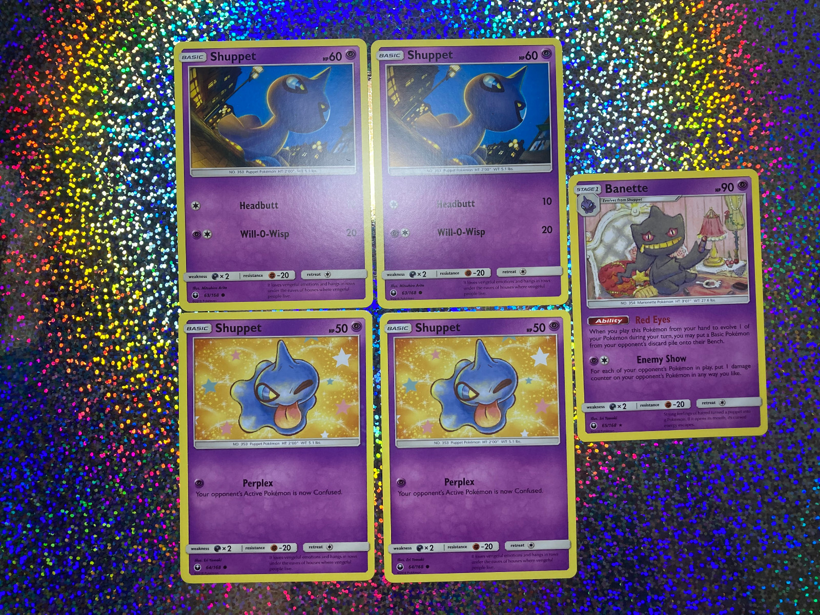Pokemon TCG Regular Non-Holo: 65/168 Banette; 63/168 & 64/168 Shuppet