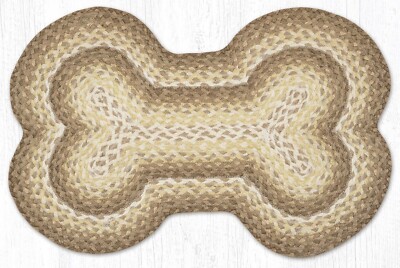 Natural Tan Cream Dog Bone Shape Rug 18'' x 28'', Earth Rugs