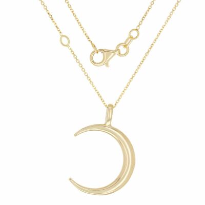 14k Gelbgold Halbmond Mondsichel Halskette 18'' 3,3 Gramm