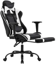White Office Chair High back Computer Racing Gaming Chair Ergonomic Chair