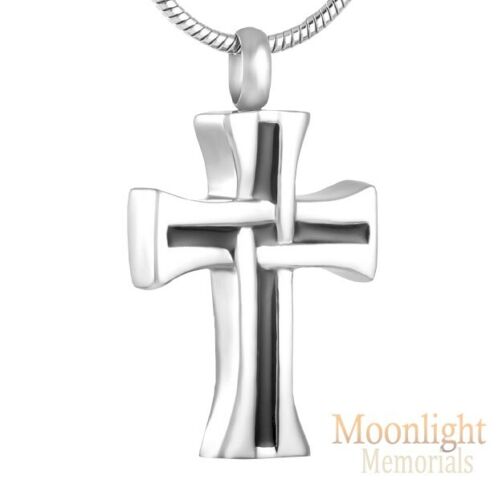 New Classic Cross Cremation Urn Keepsake Ash Memorial Necklace - Picture 6 of 6