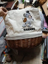 PICNIC TIME Arizona Cardinals Coronado Canvas and Willow Basket MICKEY Tote