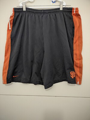 Nike Team Shorts Mens XL Black San Francisco Giants Train Practice Mesh Pullon