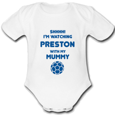 PRESTON @NORTH @END MUMMY Strampler Baby Weste Grow FUSSBALL GESCHENK VON FÜR A