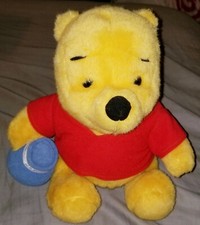 Vintage Disney's Winnie The Pooh 1994 Teddy Bear Plush With Honey Pot Mattel